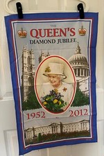The Queen's Diamond Jubilee 1952 - 2012 Commemorative Cotton Tea Towel 