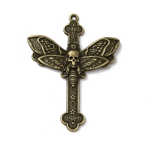 Antique bronze cross charms - antique,