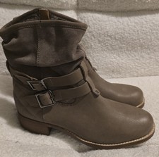 Next Women's Mink/Brown Forever Comfort Leather Slouch Ankle Boots  uk 5 rrp£69