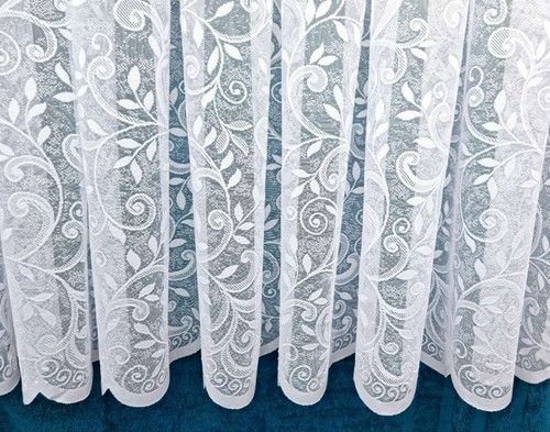 White lace window net - white, curtains