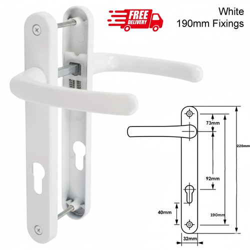 Upvc door handle pair - pair, sprung