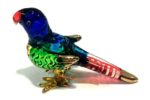 Mini blown glass parrot bird - mini,