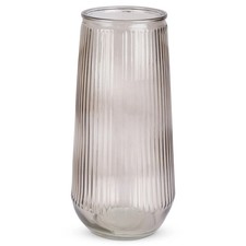 Brown Glass Ribbed Vase - 30cm