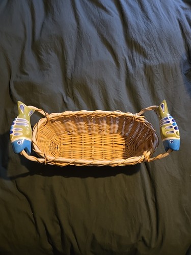 Wicker basket with - basket, 7"×15"