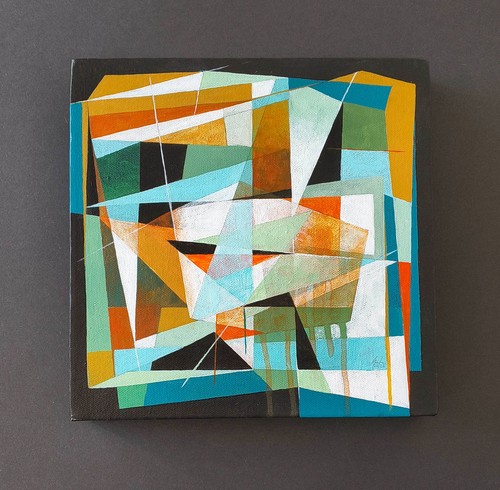 Original abstract blue orange - original,