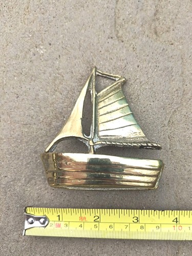 Vintage brass sailboat - vintage,