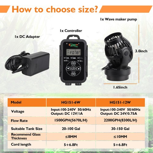 Hygger 2200gph sine wave - sine,