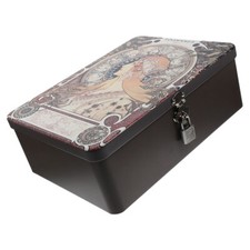 Large lockable tin tinplate - lockable,