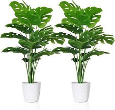 2Pcs 75cm Artificial Tropical Palm Tree Fake Plant in Pot Indoor Home Decors 