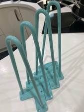 Hairpin Legs Set of 4 Legs - 2 Prong Mint Green/turquoise. 30cm tall