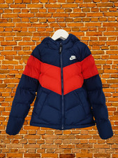 NIKE NAVY PUFFER JACKET COAT AGE 7-9 YEARS BOYS ACTIVE PADDED HOOD ZIP 134CM
