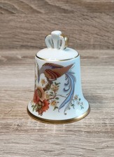 Vintage Danbury Mint AK Kaiser Porcelain Dinner Bell Pheasant/Floral Germany VGC