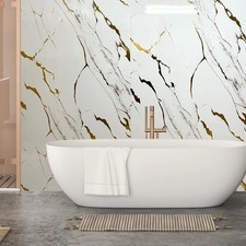 Gold Carrara Marble Shower Wall Panels 1m x 2.4m x 10mm