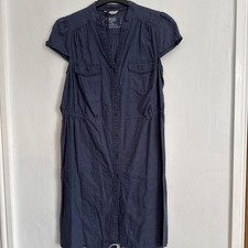 Button Marks And Spencer Indigo Chino Style Cotton Dress Size 16