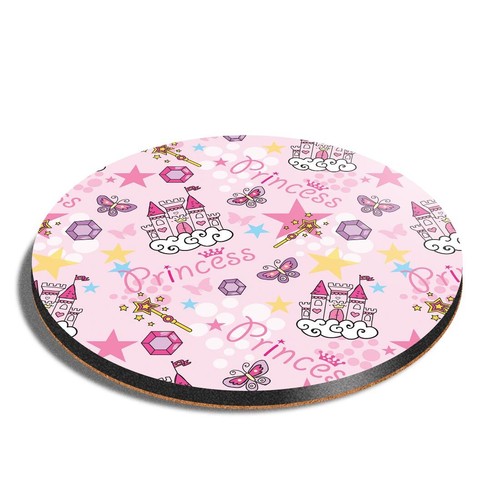Round mdf coaster pink - round,