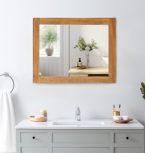 Large mirror wooden oak - large,