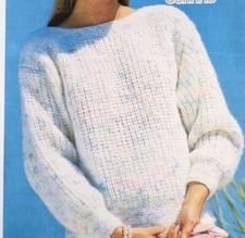 JM1045 Knitting Pattern Wendy Corinne Ladies Boat Neck Sweater Easy 32-38"