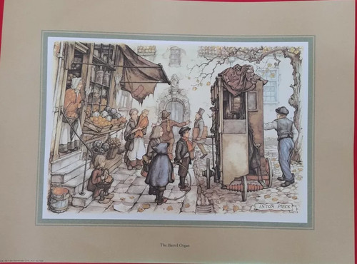 Barrel organ decoupage - barrel,