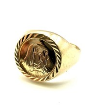 9ct Gold Virgin Mary Ring 9K Yellow Gold Virgin Mary Pinky Ring For Him Gift WOW