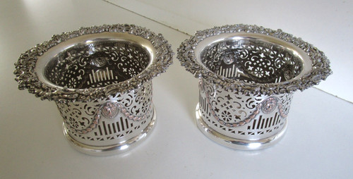 Pair large victorian silver - large,