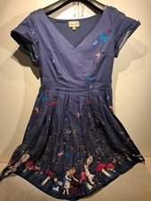 Lindy Bop Ladies Alice In Wonderland Dress Size Uk 12 Excellent Condition (A5)