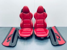 BMW E85 E86 Z4 2003-2008 M Sport Red Leather Heated Seats & Door Cards #080