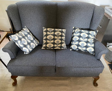 Parker Knoll Penshurst 2 Seater Moon & Sons Grey Wool Sofa Excellent Condition 