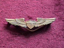 Vintage WWII-Era Pilot Parachute Wing Badge Brass Pinback Marked JR Gaunt London