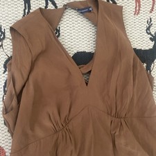 Marks And Spencer’s Chocolate Brown Maxi Dress With Open Back Size 22