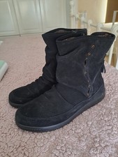 Hotter Suede Black Pixie Ankle Boots UK Size 5 Godd Used Condition