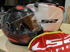 LS2 FF811 Vector II Carbon Flux Motorcycle Helmet Sun Visor, travel bag superb!
