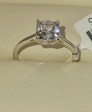 TJC silver and moissanite solitaire ring UK size O new with tag