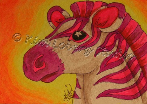Aceo original zebra - aceo,