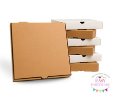 Plain Pizza Boxes, Takeaway Pizza Box, Brown & White 7 - 16 inch Packaging Boxes