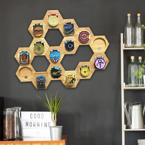 Wooden medal display - medal,