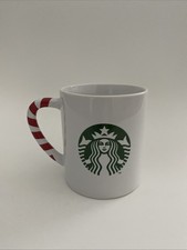 Starbucks Christmas Candy Cane Mug Traditional Logo Mermaid Siren Print  2013