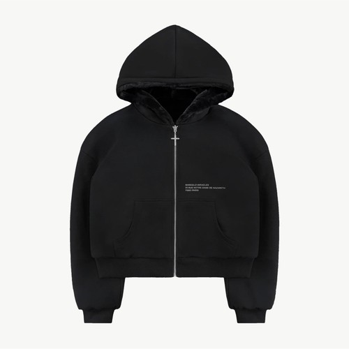 Reversible fur zip hoodie - zip,