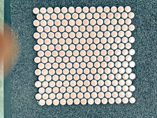 Fired Earth: Copenhagen Penny Round Pink Mosaic - 11 tiles: 29.4 × 29 × 0.7