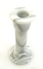 Marble Candle Stick Holder Ornament Home Decor Centrepiece Grey 15 cm