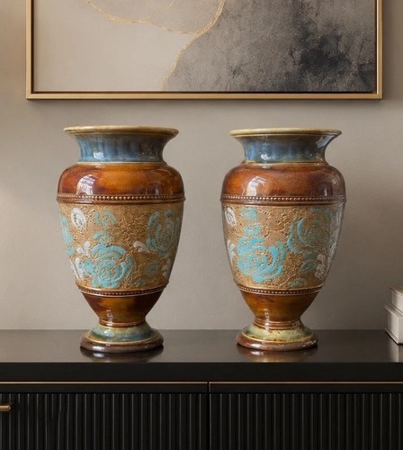Pair antique doulton lambeth - antique,