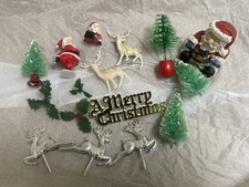 VINTAGE CHRISTMAS CAKE DECORATIONS 16 PIECES