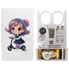 'Little Girl Riding A Scooter'