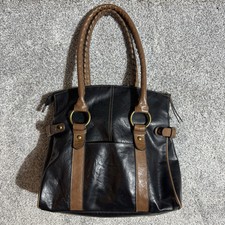 Bueno Handbag Womens Boho Edgy Biker Chic Faux Leather Braided Strap Buckle Bag