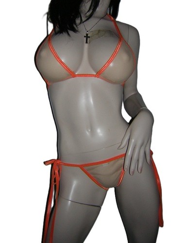 Nude mesh thong - nude,