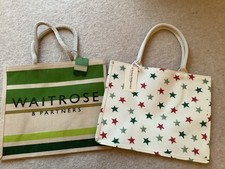 Waitrose Jute Tote Shopping Bag & Emma Bridgwater Bag Classic Waitrose Bag  BNWT