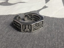 Vivienne Westwood Silver Open Backed Orb Penis Skull Heart Ring UK Size P