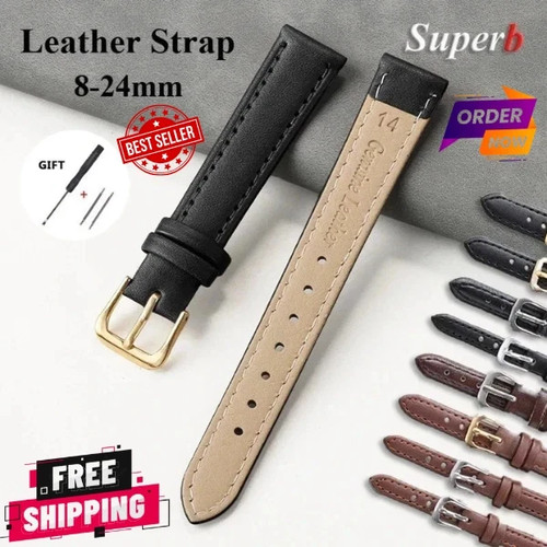 Genuine leather watch strap - leather,