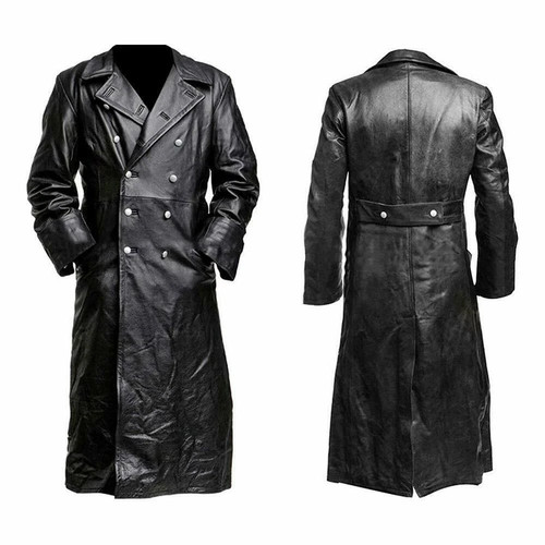Men german coat ww2 black - coat,