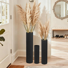 Black Tall Floor Vase - Set of