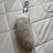 Vintage Genuine White Fox Fur Tail Not Used 13 Inches Long